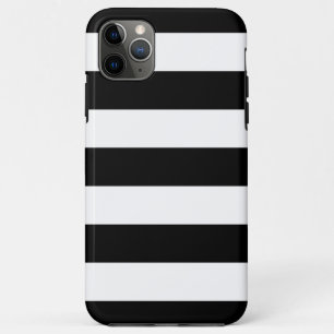 Horizontal Black And White Stripes iPhone 11 Pro Max Case