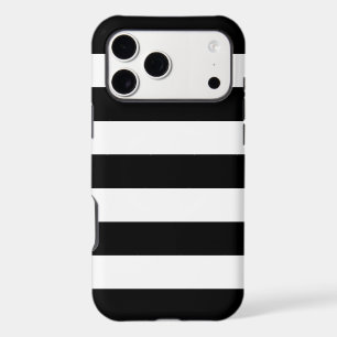 Horizontal Black And White Stripes iPhone 17 Pro Max Case