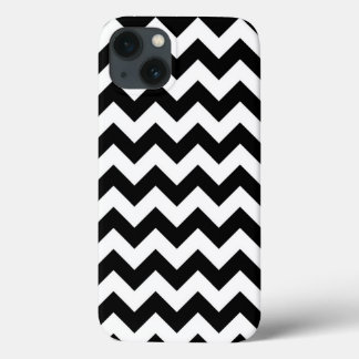 Horizontal Black and White Zigzag iPhone 13 Case