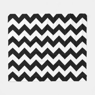 Horizontal Black and White Zigzag Fleece Blanket