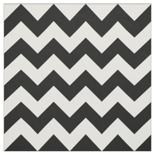 Horizontal Black and White Zigzag Pattern Fabric