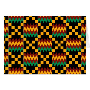 Horizontal Black, Green, Red, Yellow Kente Cloth