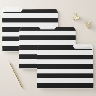 Horizontal Black Stripes File Folder