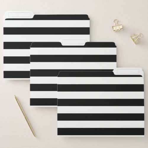 Horizontal Black Stripes File Folder