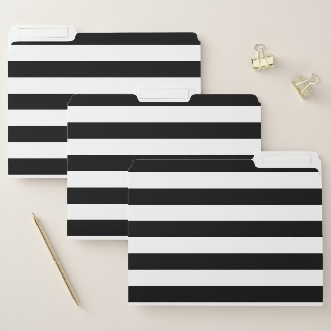 Horizontal Black Stripes File Folder (Set)