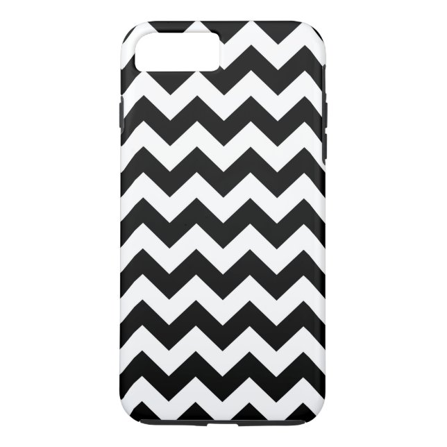 Horizontal Black & White Zigzag iPhone 8 Plus Case (Back)