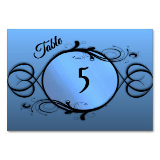 Horizontal Blue Table Numbers