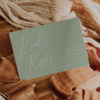 Horizontal Boho Script Sage Menu Choice RSVP Card