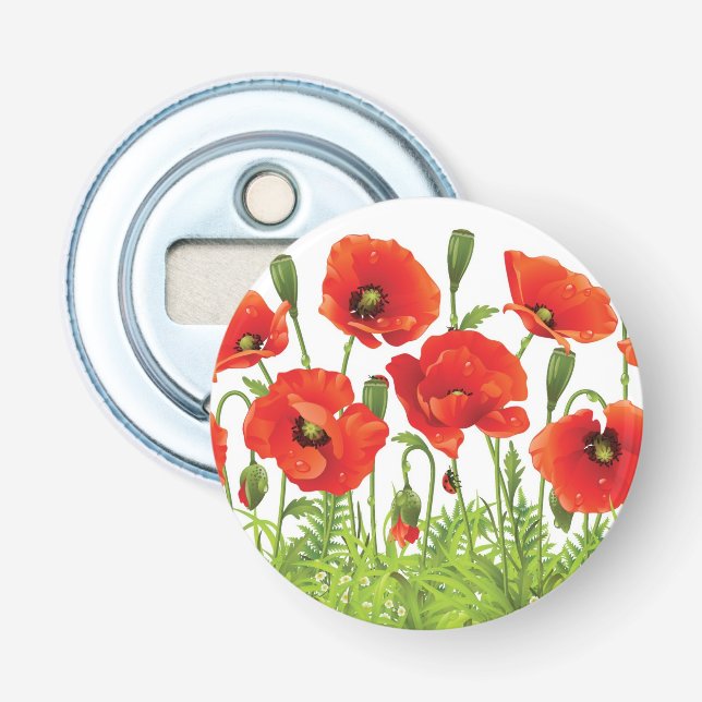 Horizontal border with red poppy bottle opener (Front)