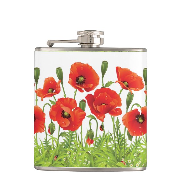 Horizontal border with red poppy flask (Front)