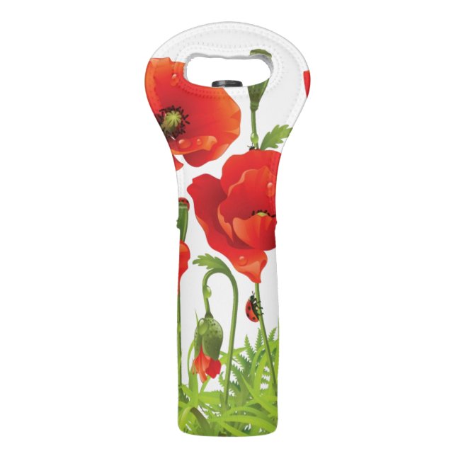 Horizontal border with red poppy wine bag (Front)