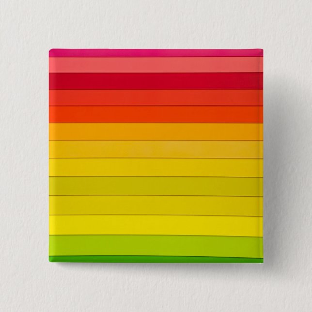 Horizontal Bright Rainbow Stripes Button (Front)