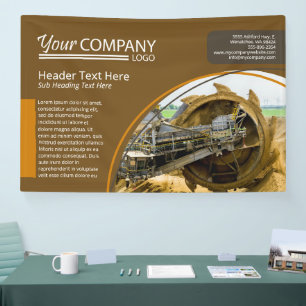 Horizontal Brown & Yellow Wall Logo Banner