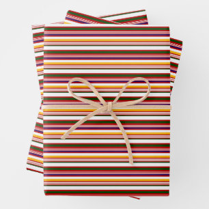 Horizontal Candy Stripes (large scale) Wrapping Paper Sheets