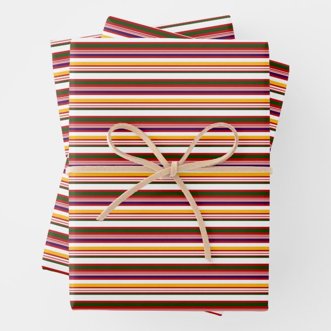 Horizontal Candy Stripes (large scale) Wrapping Paper Sheets (In situ)