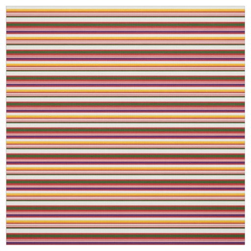 Horizontal Candy Stripes (small scale) Fabric