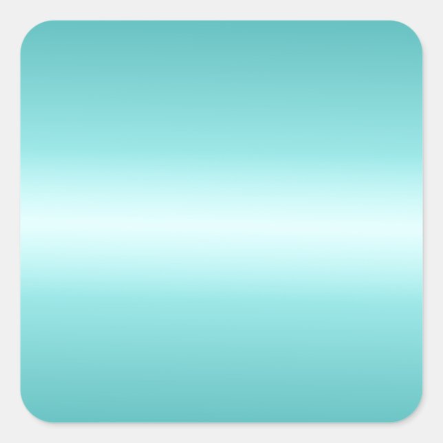 Horizontal Celeste and Teal Gradient Square Sticker (Front)