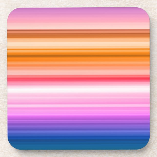 Horizontal Color Stripes Coaster (Front)