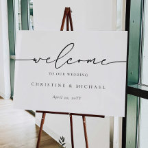 Horizontal Elegant Script Welcome Wedding