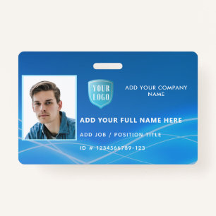 Horizontal Employee Photo ID with Logo Badge
