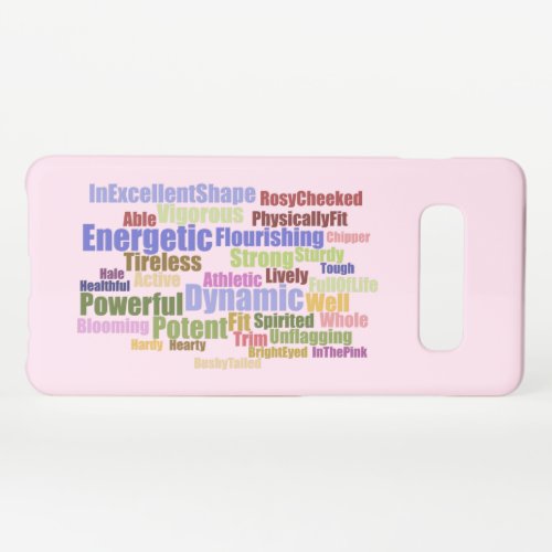 Horizontal Energetic Word Cloud  Samsung Galaxy S10 Case