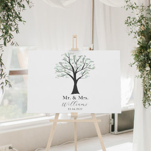 Horizontal Fingerprint Tree Wedding Guestbook Sign