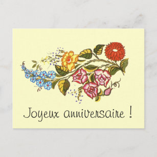 Joyeux Anniversaire Postcards No Minimum Quantity Zazzle