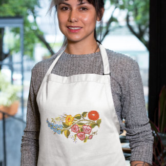 horizontal flowers adult apron