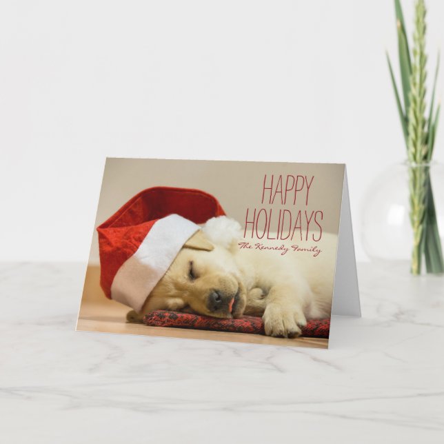 Horizontal image of a two months old Labrador Holiday Card (Front)