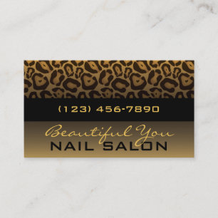 Horizontal Leopard Print Elegant Business Card
