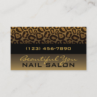 Horizontal Leopard Print Elegant Business Card