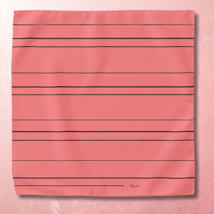 Horizontal lines, black stripes red pocket square bandana