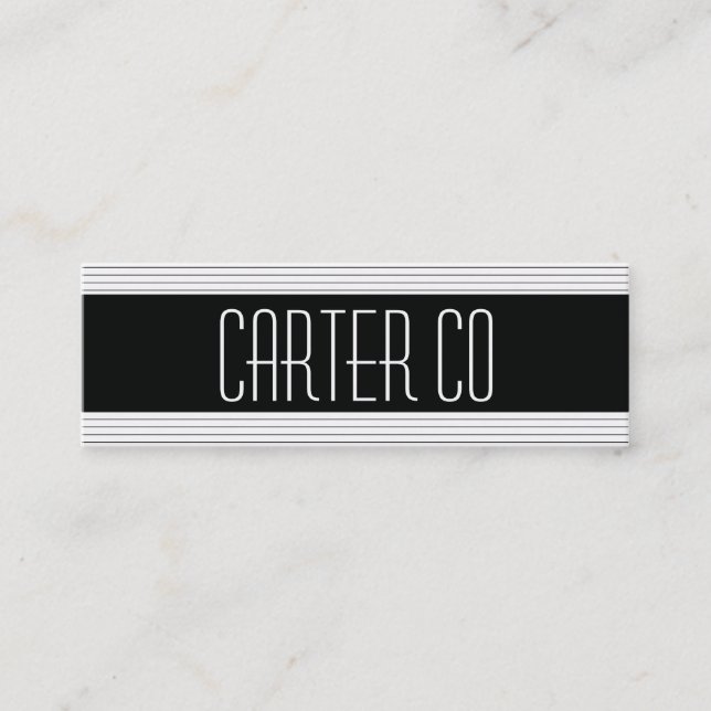 Horizontal Lines Mini Business Card (Front)