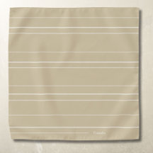 Horizontal lines, white on beige pocket square