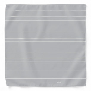 Horizontal lines, white stripes grey pocket square bandana