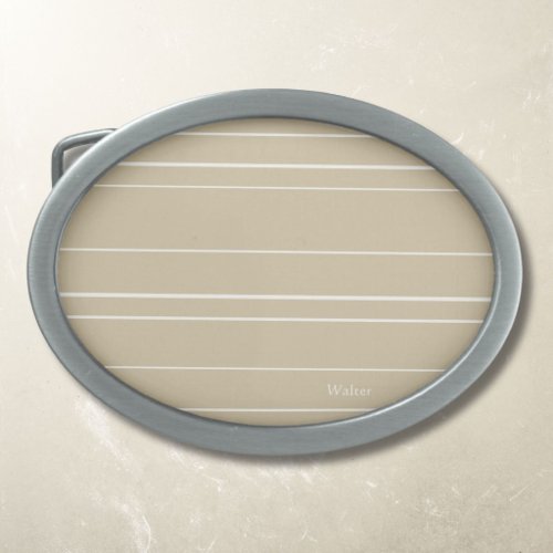 Horizontal lines, white stripes on beige belt buckle