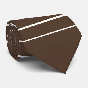 Horizontal lines, white stripes on brown neck tie