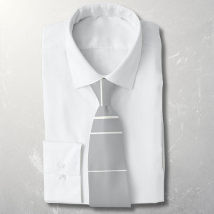 Horizontal lines, white stripes on grey neck tie