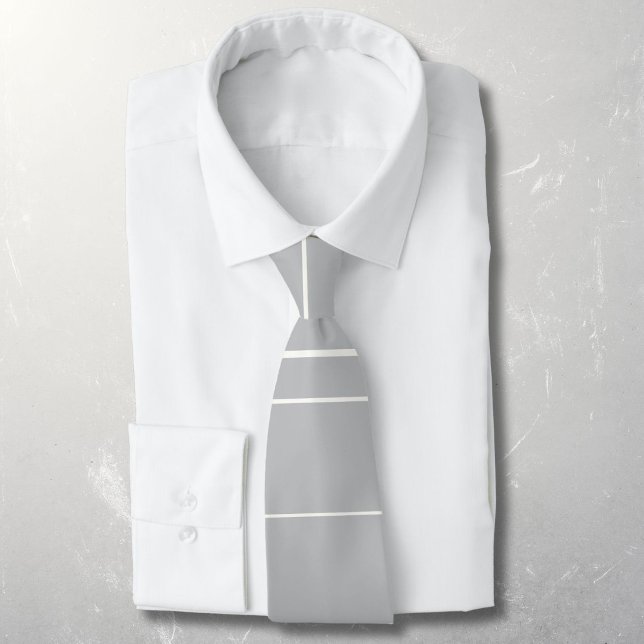 Horizontal lines, white stripes on grey neck tie (Creator Uploaded)