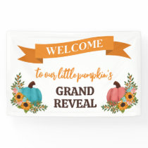 Horizontal Little Pumpkin Gender Reveal Welcome Banner