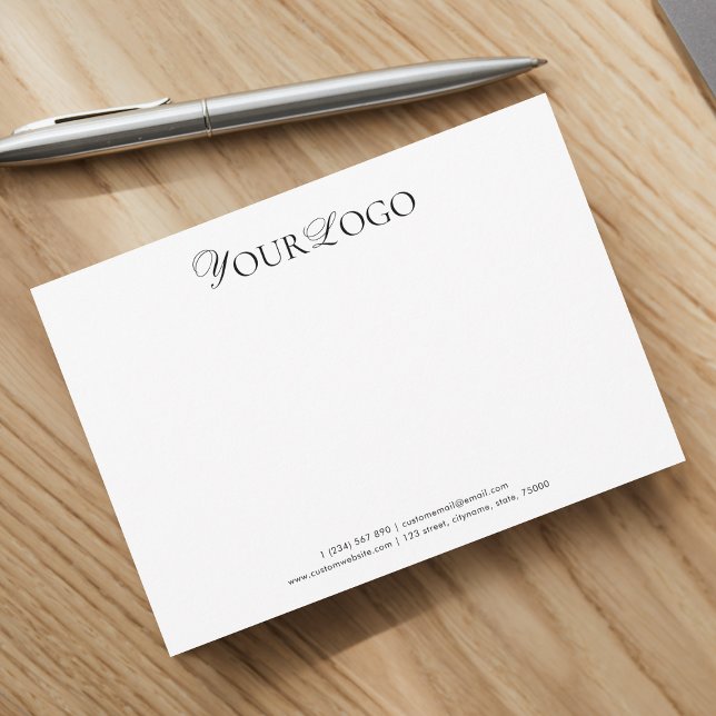 Horizontal Long Thin Business Logo Company Custom Note Card (Creator Uploaded)