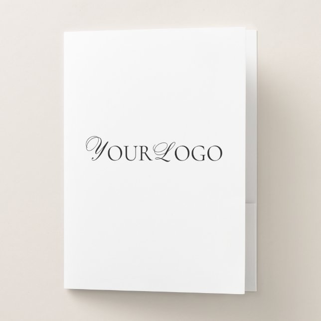 Horizontal Long Thin Business Logo Company Custom Pocket Folder (Front)