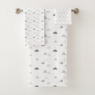 Horizontal, Medium Grey Bath Towel Set