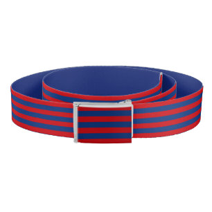 Horizontal Nautical Navy Blue Stripes Print Belt