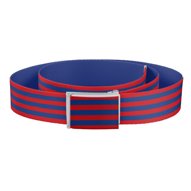 Horizontal Nautical Navy Blue Stripes Print Belt (Coil)