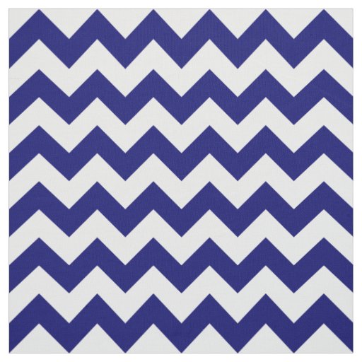 Horizontal Navy and White Zigzag Geometric Fabric