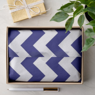 Horizontal Navy and White Zigzag Tissue Paper