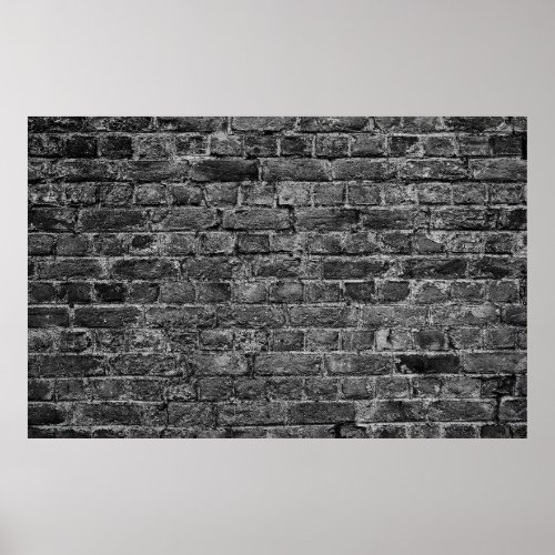 horizontal part of black painted brick wallwallbr poster