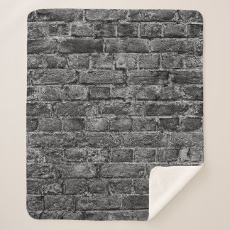 horizontal part of black painted brick wallwall,br sherpa blanket