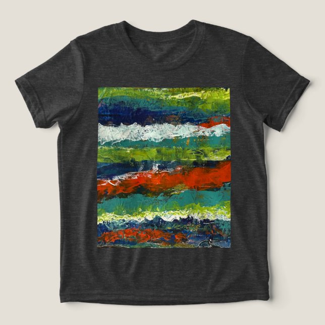 horizontal pattern Tri-Blend shirt (Design Front)